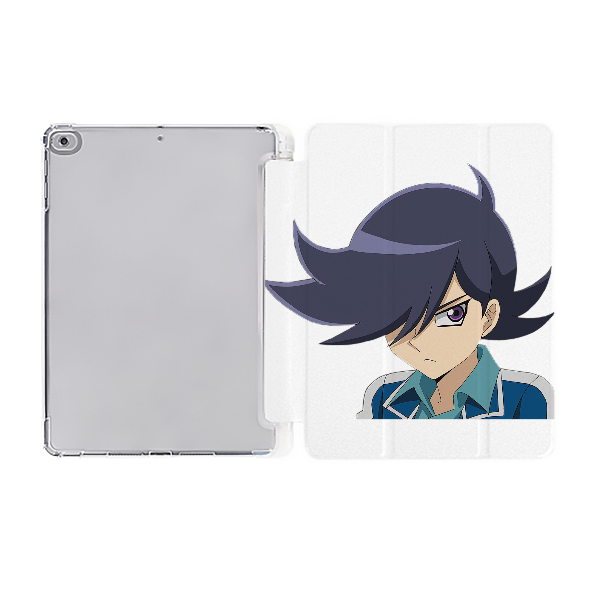 （画像用） 遊☆戯☆王 Yu-Gi-Oh! IPad ケース ペン収納付き 三つ折りスタンド PUレザー×シリコン 対応機種9.5/10.5/10.9インチ